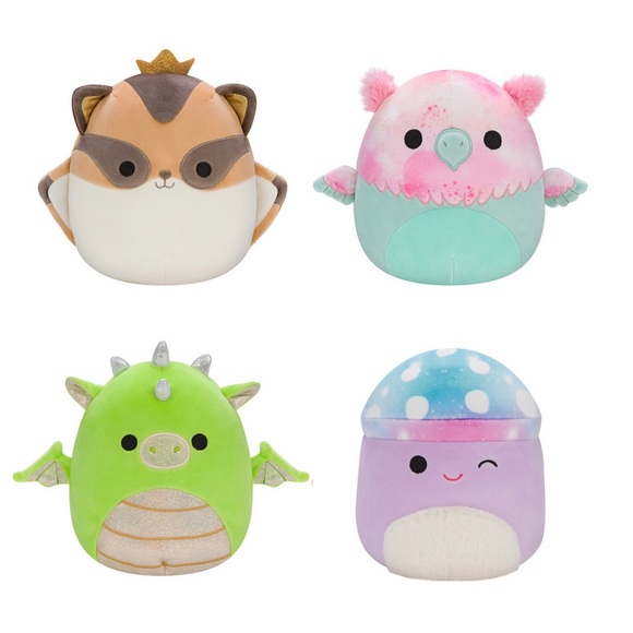 Squishmallows Fantasy Squad New 7” Box Set of 4 Plushies Griffin Mushroom Etc - Picture 2 of 5